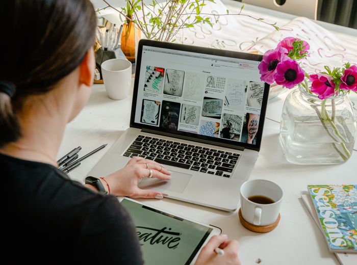 A website on a laptop